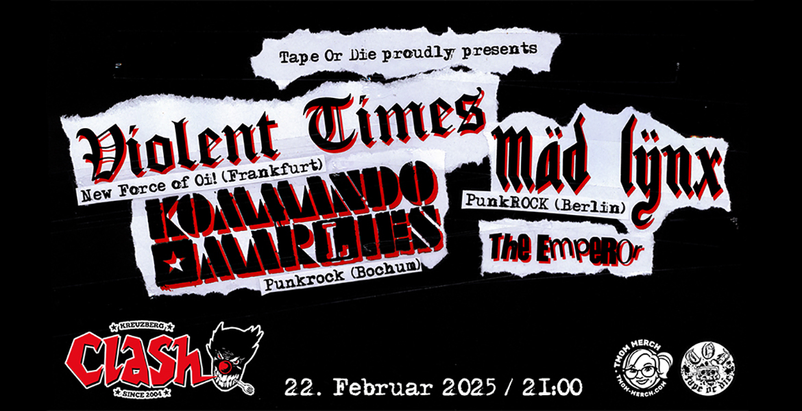 Tickets Tape or Die B-Day Bash, Violent Times / Kommando Marlies / Mäd Lynx in Berlin